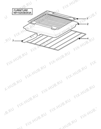 Взрыв-схема плиты (духовки) Zanussi ZDF290XC - Схема узла H10 Furniture